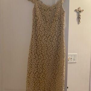 Betsy & Adam Cream Lace Dress